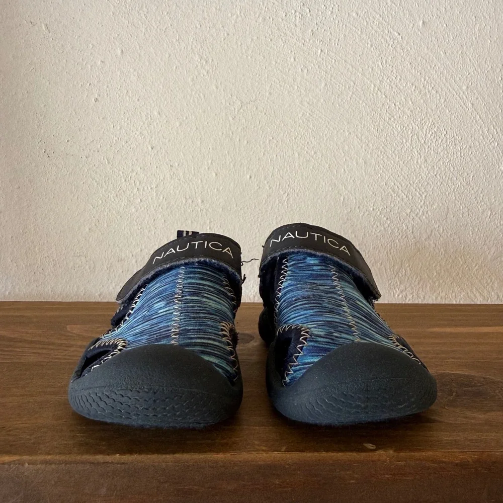 Nautica Kettle Gulf Toddler Water Sandals Size 4 Blue‎ Multi Hook Loop
